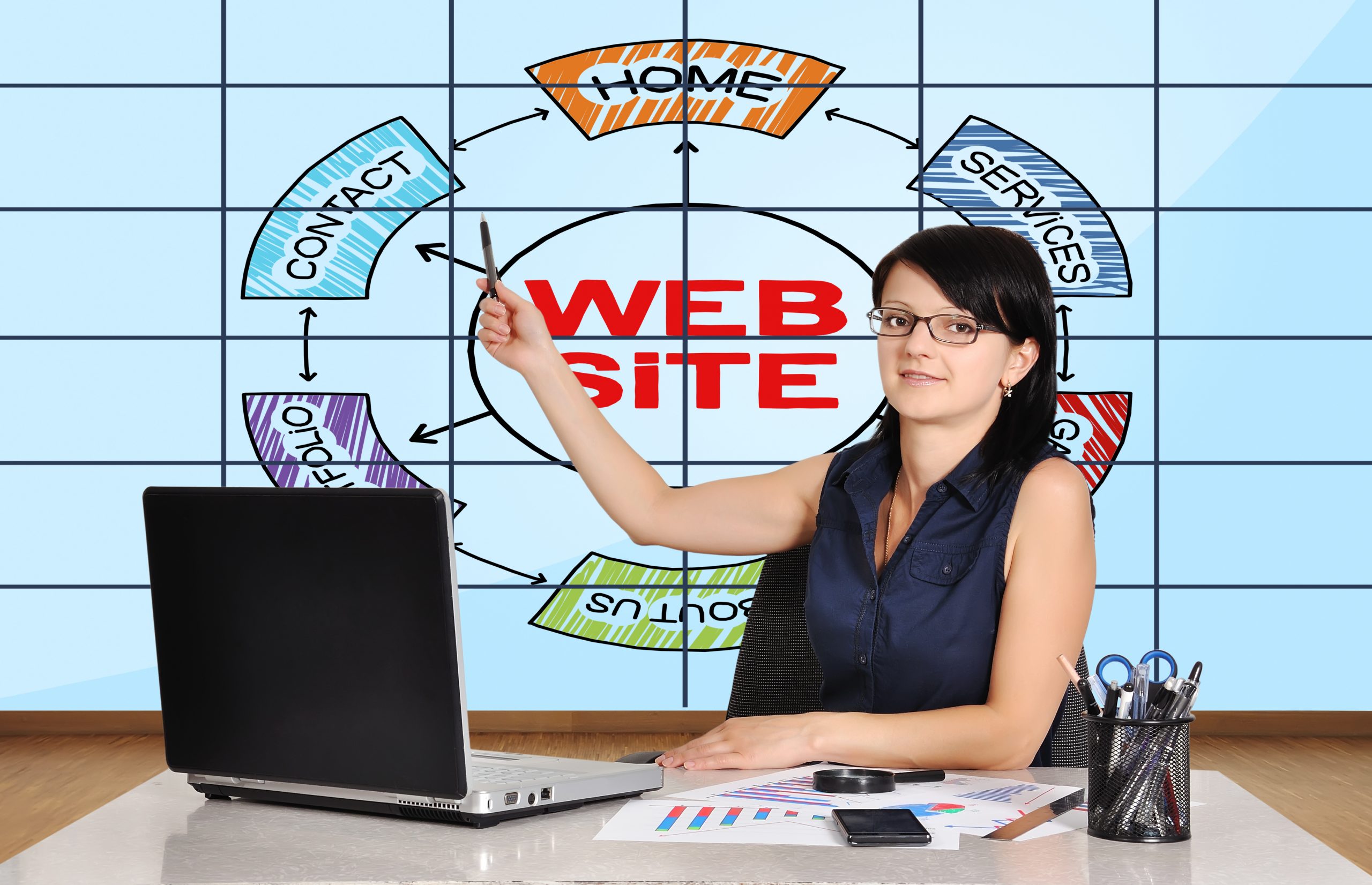 femme presentation création site web